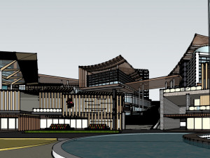 SU Model of Commercial Project Waterfront Hyundai 3D 모델