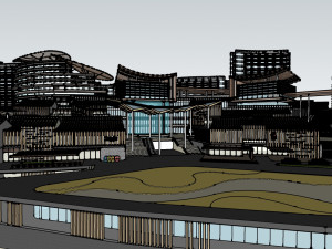 SU Model of Commercial Project Waterfront Hyundai 3D 모델