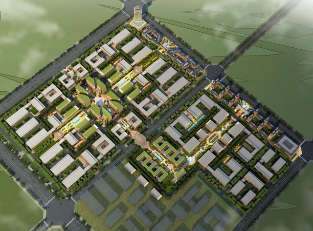 SU Model of Sino-French Industrial Park 3D 모델 .c4d .max .obj .3ds .fbx .stl .blend 