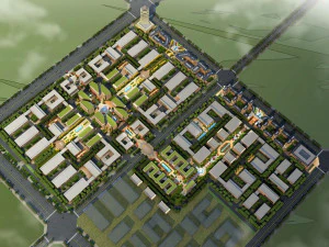 Model SU Taman Industri Sino-Prancis Model 3D