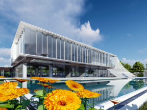 Fashion light luxury demonstration area landscape SU model Jiangnan International City 3D Модель