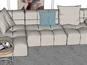 Fine design of the Nordic style living room SU model 3D Model