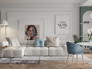 Fine design of the Nordic style living room SU model Model 3D