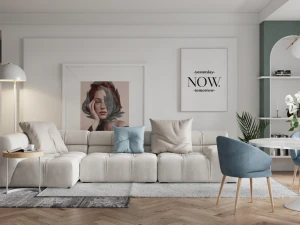 Fine design of the Nordic style living room SU model 3D Model
