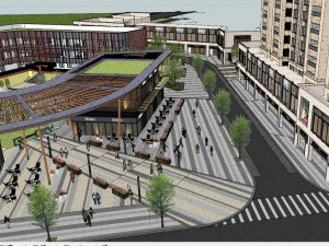 Landscape su Model of Modern Natural Commercial Street 3D Model