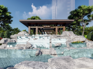 Design model of modern Chinese community demonstration area 3D Model