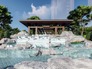 Design model of modern Chinese community demonstration area 3D Model