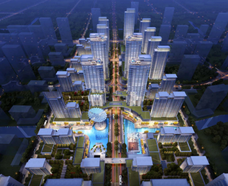 Modern style high-rise commercial demonstration area SU model 3D Model .c4d .max .obj .3ds .fbx .stl .blend 