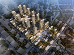 Modern style high-rise commercial demonstration area SU model 3D Model