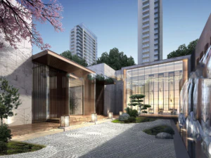 Modern style high-rise commercial demonstration area SU model 3D Model