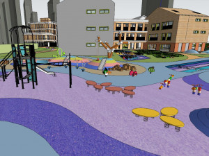 SU Model of Art atmosphere Kindergarten Building Modelo 3D