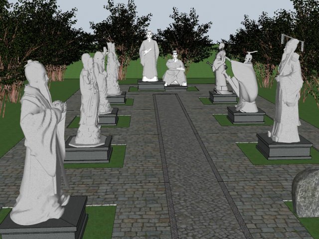SU Model of Celebrity sculpture sketch 3D Model .c4d .max .obj .3ds .fbx .stl .blend 