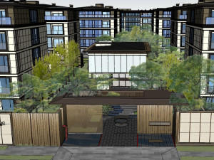 Su Model of Landscape in Modern Chinese Housing area 3D मॉडल