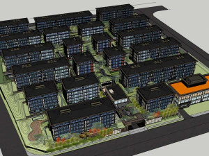 Su Model of Landscape in Modern Chinese Housing area 3D Model