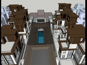 Modern villa building SU model Modèle 3D