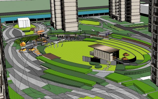 Su Model of Residential Building Landscape in Modern Central area 3D Model .c4d .max .obj .3ds .fbx .stl .blend 