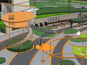 Su Model of Residential Building Landscape in Modern Central area 3D Model