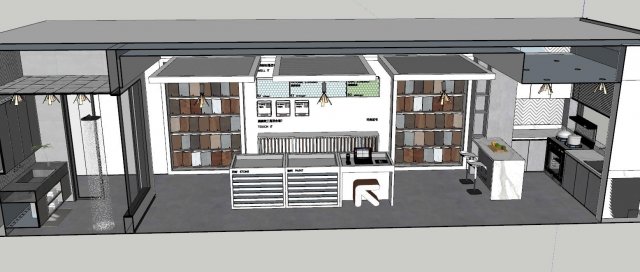Indoor SU model of floor tile store 3Dモデル .c4d .max .obj .3ds .fbx .stl .blend 