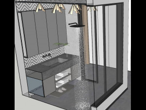 Indoor SU model of floor tile store 3Dモデル