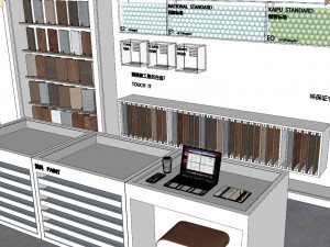 Indoor SU model of floor tile store 3Dモデル