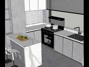 Indoor SU model of floor tile store 3Dモデル