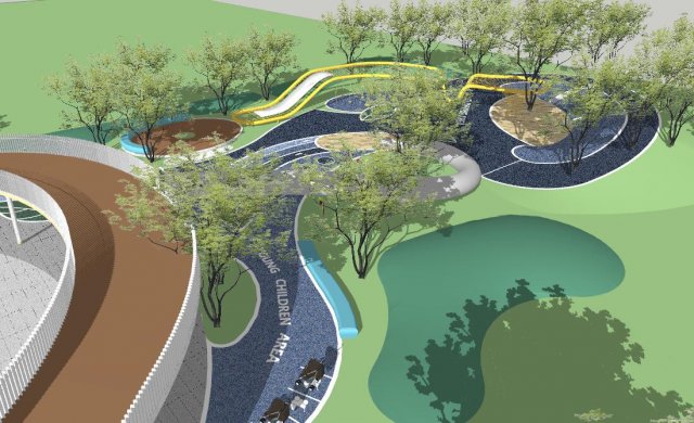 Landscape su Model of Modern Fine Special-shaped demonstration area Modelo 3D .c4d .max .obj .3ds .fbx .stl .blend 