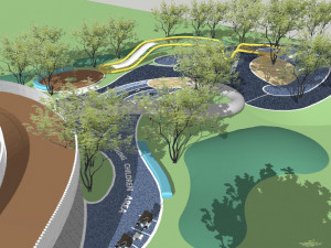 Landscape su Model of Modern Fine Special-shaped demonstration area 3D Model