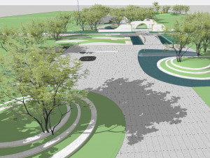 Landscape su Model of Modern Fine Special-shaped demonstration area Modelo 3D