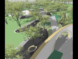 Landscape su Model of Modern Fine Special-shaped demonstration area Modelo 3D