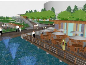 Landscape su Model of Waterfront Ribbon Park Model 3D