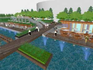 Landscape su Model of Waterfront Ribbon Park Model 3D