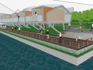 Landscape su Model of Waterfront Ribbon Park Model 3D