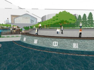 Landscape su Model of Waterfront Ribbon Park Model 3D