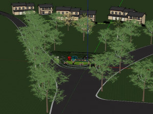Modern entrance signage landscape sketch village entrance theme park landscape wall sculptur Modelo 3D