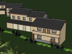 Modern entrance signage landscape sketch village entrance theme park landscape wall sculptur Modelo 3D