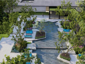 Modern style courtyard garden landscape SU Modelo 3D