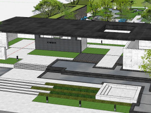 Modern style courtyard garden landscape SU Modelo 3D