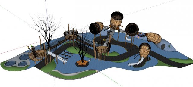 Pinecone modeling su model of modern childrens playground 3D-Modell .c4d .max .obj .3ds .fbx .stl .blend 