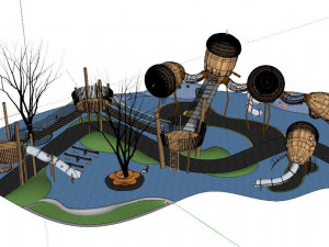 Pinecone modeling su model of modern childrens playground 3D Model