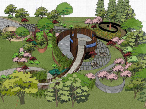 SU Model for Node Design of observation platform in Culture Park 3D Model