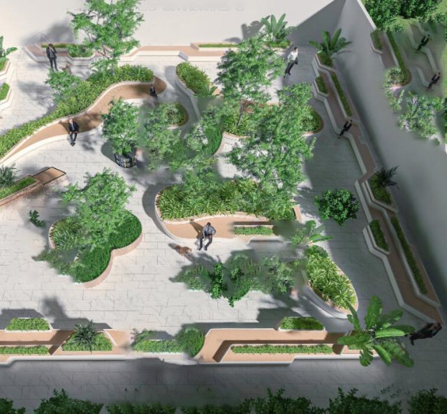 Su Model of Commercial Landscape of Roof Garden Model 3D .c4d .max .obj .3ds .fbx .stl .blend