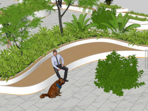 Su Model of Commercial Landscape of Roof Garden Model 3D