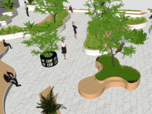 Su Model of Commercial Landscape of Roof Garden Model 3D