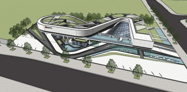 Su Model of demonstration Zone of Water World Center 3D Model .c4d .max .obj .3ds .fbx .stl .blend 