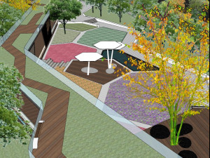 SU Model of Landscape Architecture in Ribbon Lakeside Park 3D Model