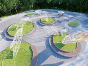SU Model of Landscape Architecture in Ribbon Lakeside Park 3D Model