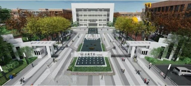 SU model of modern deluxe atmospheric campus landscape 3D Model .c4d .max .obj .3ds .fbx .stl .blend 