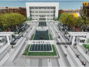 SU model of modern deluxe atmospheric campus landscape 3D-Modell