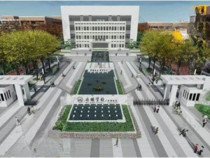 Modelo SU de paisaje de campus atmosférico de lujo moderno Modelo 3D