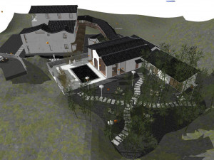 SU model of modern style villa architecture Modelo 3D